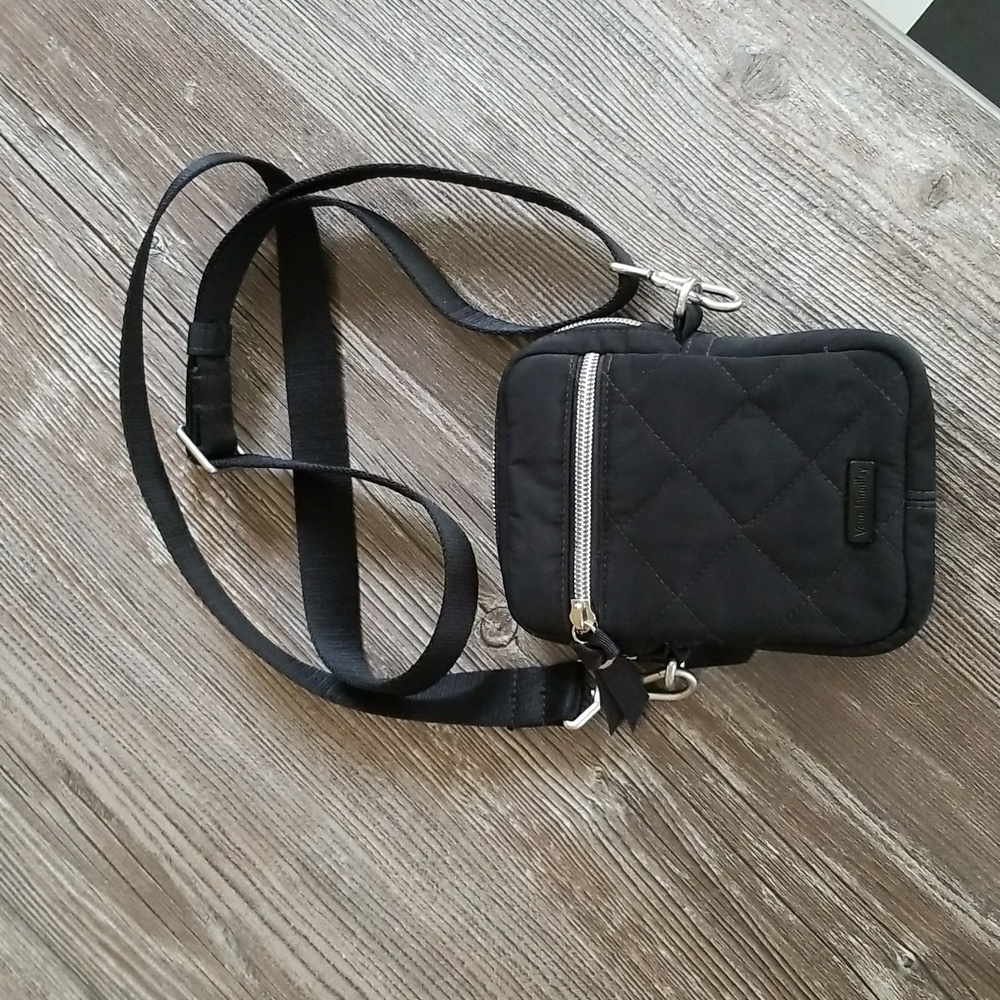 Vera Bradley Black Performance Twill Mini Rfid Crossbody Bag